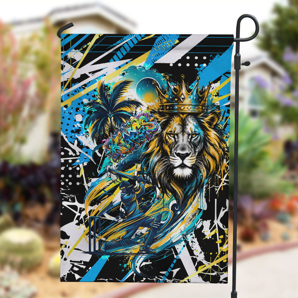 Saint Lucia Kings Cricket Garden Flag Born To Lead Caribbean Cricket Graffiti Splash Art