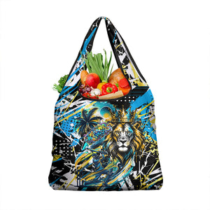 Saint Lucia Kings Cricket Grocery Bag Born To Lead Caribbean Cricket Graffiti Splash Art