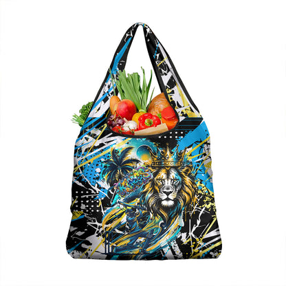 Saint Lucia Kings Cricket Grocery Bag Born To Lead Caribbean Cricket Graffiti Splash Art