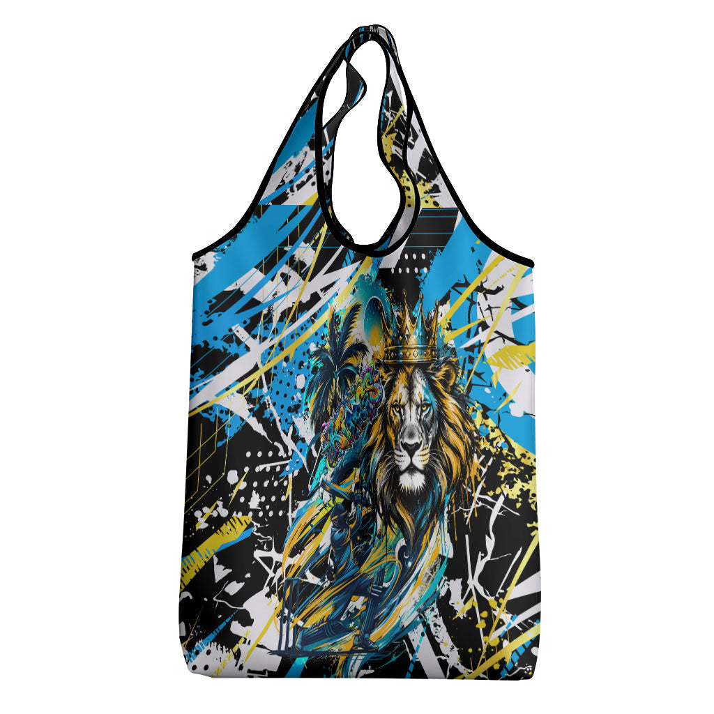 Saint Lucia Kings Cricket Grocery Bag Born To Lead Caribbean Cricket Graffiti Splash Art