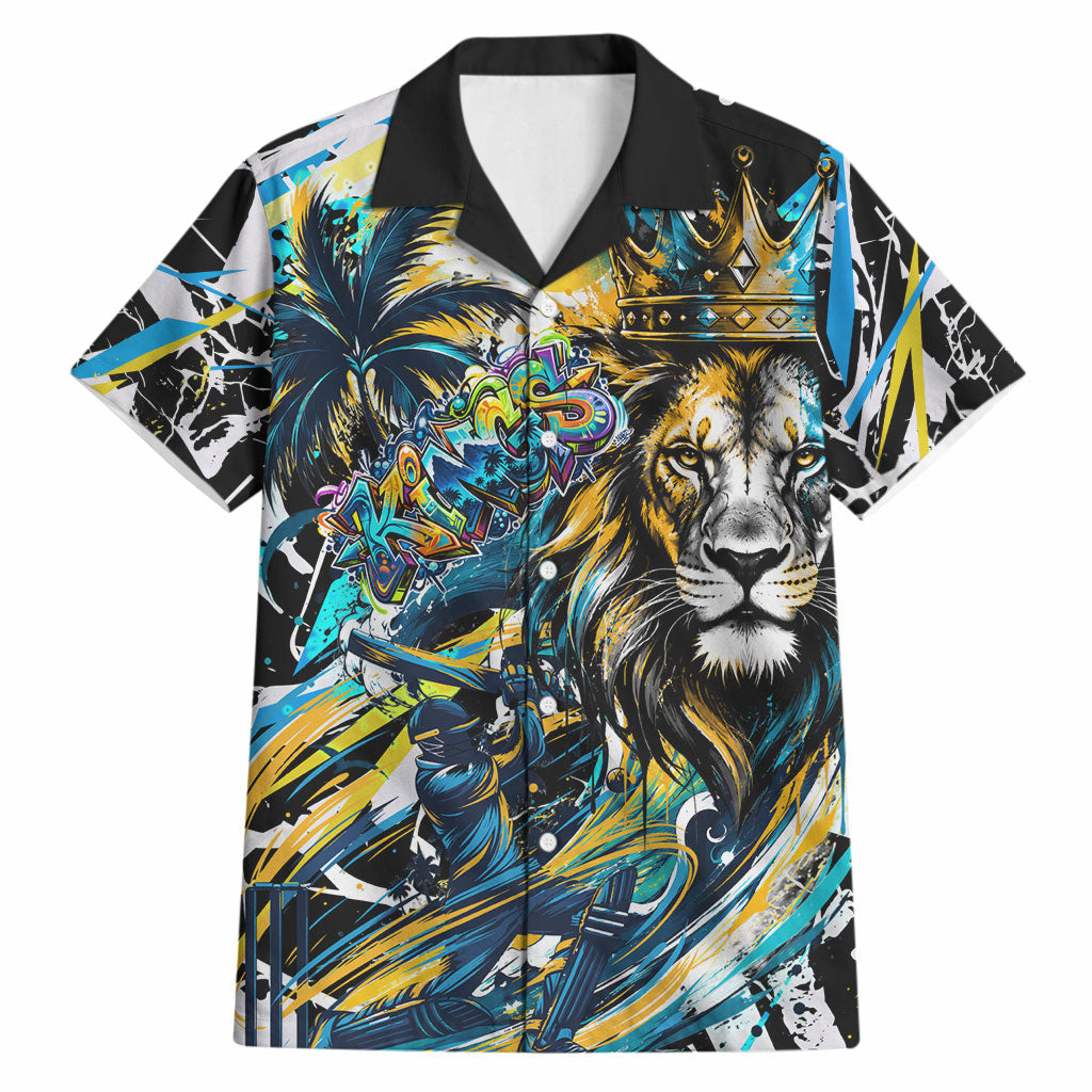 Saint Lucia Kings Cricket Hawaiian Shirt Born To Lead Caribbean Cricket Graffiti Splash Art