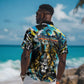 Saint Lucia Kings Cricket Hawaiian Shirt Born To Lead Caribbean Cricket Graffiti Splash Art
