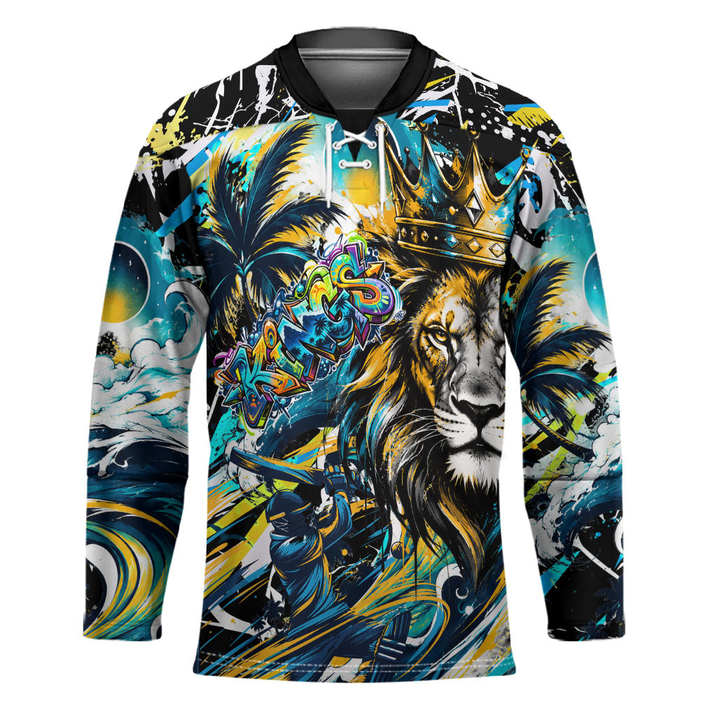 Saint Lucia Kings Cricket Hockey Jersey Born To Lead Caribbean Cricket Graffiti Splash Art