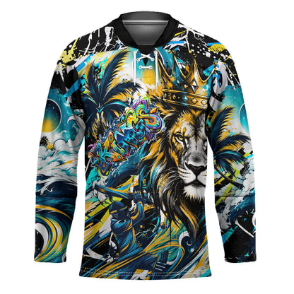 Saint Lucia Kings Cricket Hockey Jersey Born To Lead Caribbean Cricket Graffiti Splash Art