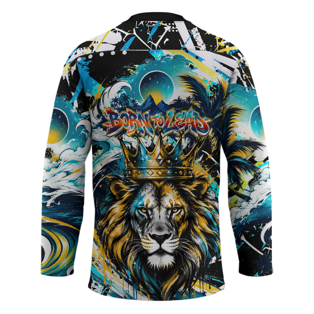Saint Lucia Kings Cricket Hockey Jersey Born To Lead Caribbean Cricket Graffiti Splash Art