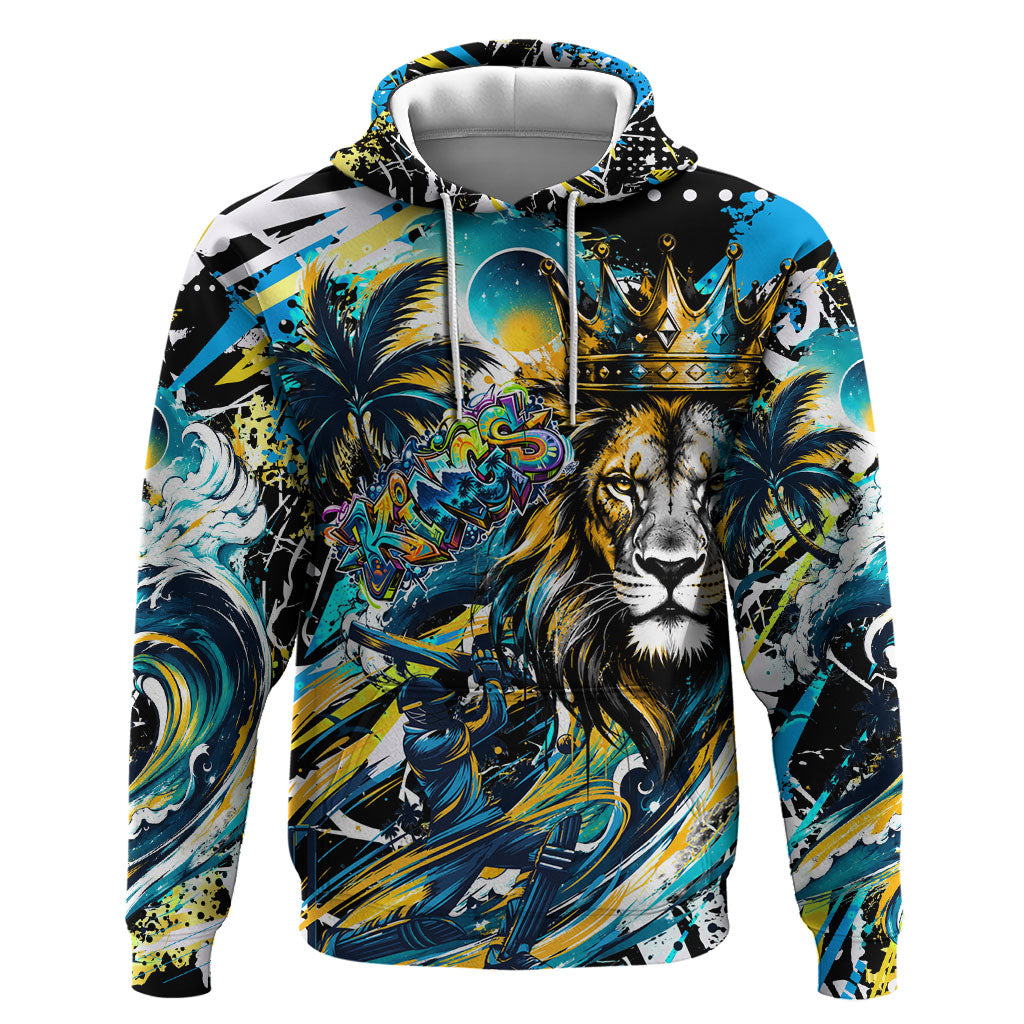 Saint Lucia Kings Cricket Hoodie Born To Lead Caribbean Cricket Graffiti Splash Art