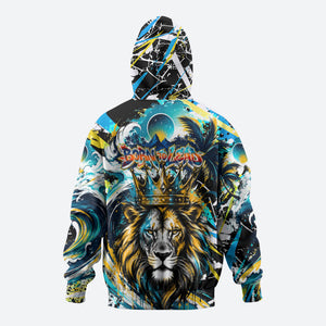 Saint Lucia Kings Cricket Hoodie Born To Lead Caribbean Cricket Graffiti Splash Art