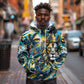 Saint Lucia Kings Cricket Hoodie Born To Lead Caribbean Cricket Graffiti Splash Art