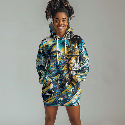 Saint Lucia Kings Cricket Hoodie Dress Born To Lead Caribbean Cricket Graffiti Splash Art