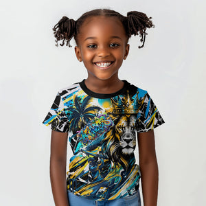 Saint Lucia Kings Cricket Kid T shirt Born To Lead Caribbean Cricket Graffiti Splash Art