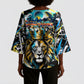 Saint Lucia Kings Cricket Kimono Sleeve Blouse Born To Lead Caribbean Cricket Graffiti Splash Art