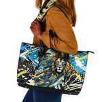 Saint Lucia Kings Cricket Leather Tote Bag Born To Lead Caribbean Cricket Graffiti Splash Art