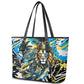 Saint Lucia Kings Cricket Leather Tote Bag Born To Lead Caribbean Cricket Graffiti Splash Art