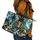 Saint Lucia Kings Cricket Leather Tote Bag Born To Lead Caribbean Cricket Graffiti Splash Art