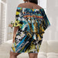 Saint Lucia Kings Cricket Off Shoulder Short Dress Born To Lead Caribbean Cricket Graffiti Splash Art