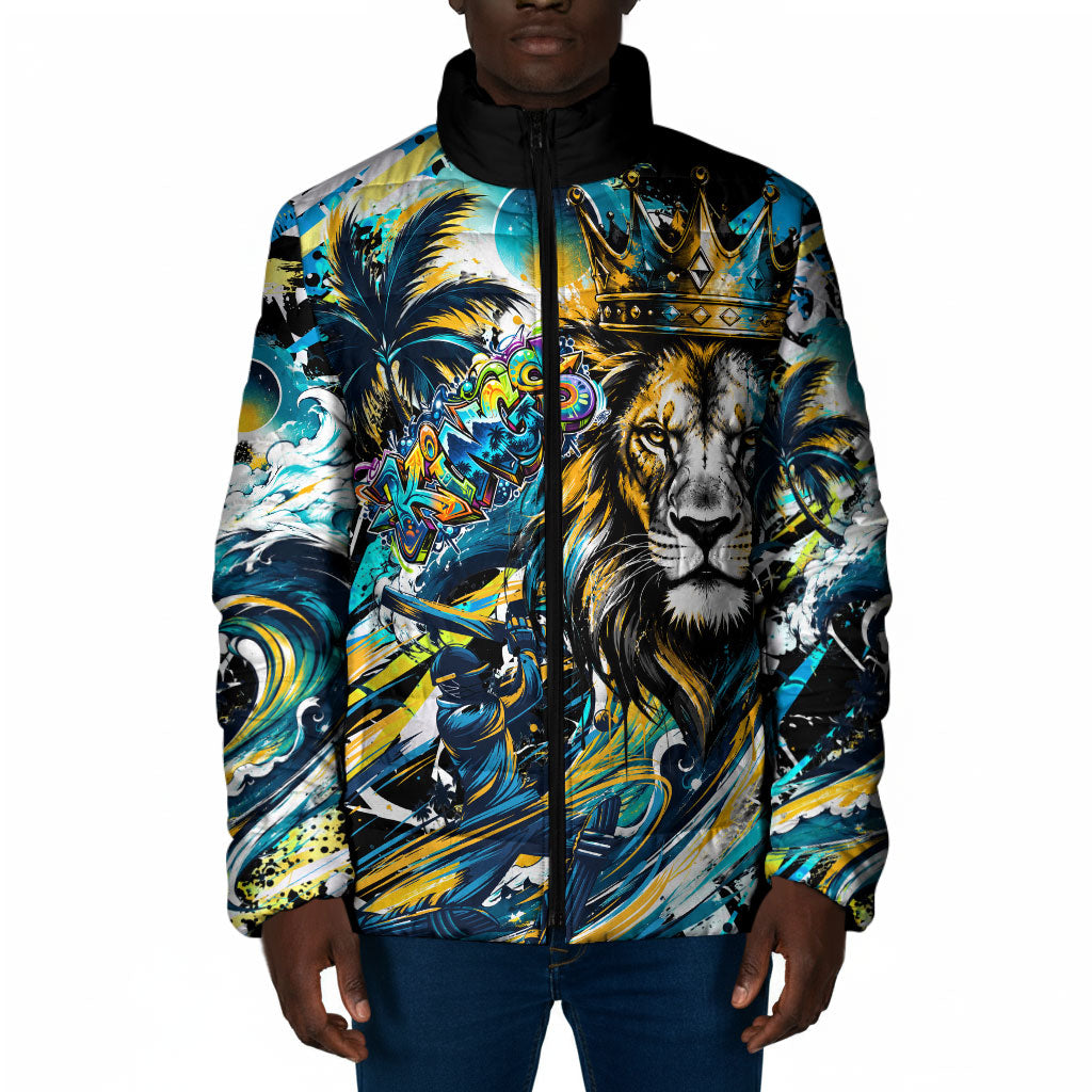 Saint Lucia Kings Cricket Padded Jacket Born To Lead Caribbean Cricket Graffiti Splash Art