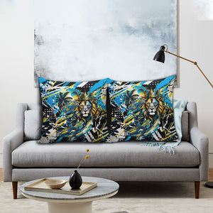 Saint Lucia Kings Cricket Pillow Cover Born To Lead Caribbean Cricket Graffiti Splash Art