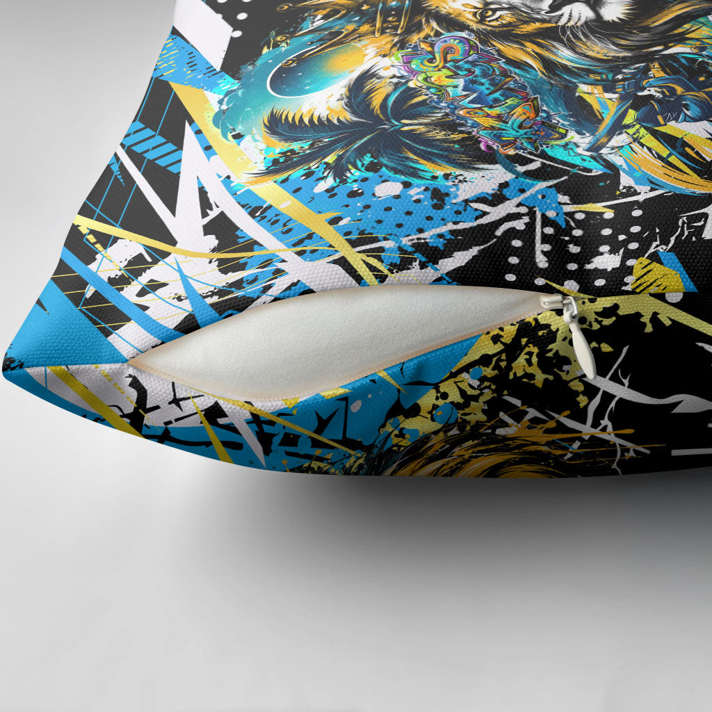 Saint Lucia Kings Cricket Pillow Cover Born To Lead Caribbean Cricket Graffiti Splash Art