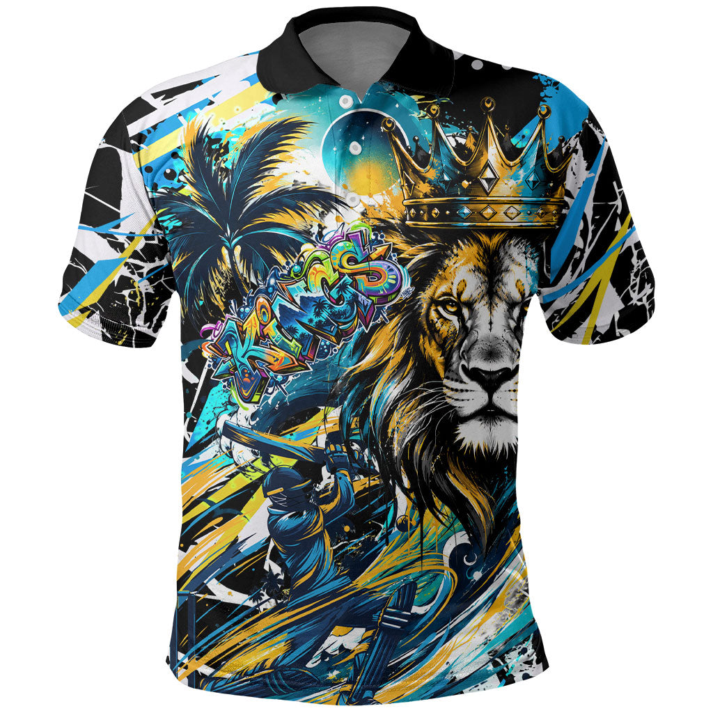 Saint Lucia Kings Cricket Polo Shirt Born To Lead Caribbean Cricket Graffiti Splash Art