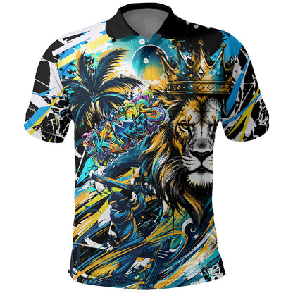 Saint Lucia Kings Cricket Polo Shirt Born To Lead Caribbean Cricket Graffiti Splash Art
