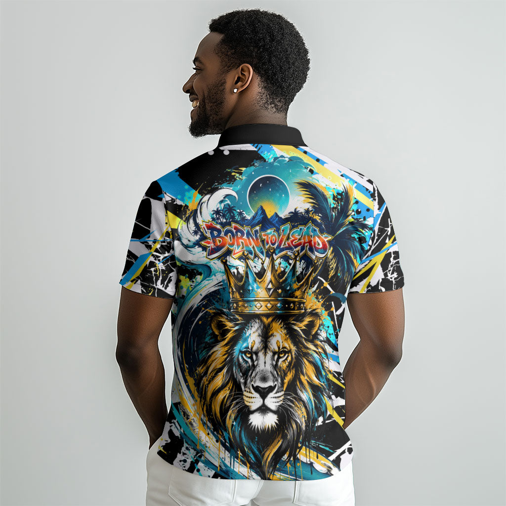 Saint Lucia Kings Cricket Polo Shirt Born To Lead Caribbean Cricket Graffiti Splash Art
