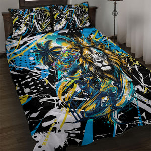 Saint Lucia Kings Cricket Quilt Bed Set Born To Lead Caribbean Cricket Graffiti Splash Art