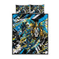 Saint Lucia Kings Cricket Quilt Bed Set Born To Lead Caribbean Cricket Graffiti Splash Art