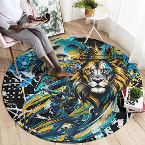 Saint Lucia Kings Cricket Round Carpet Born To Lead Caribbean Cricket Graffiti Splash Art