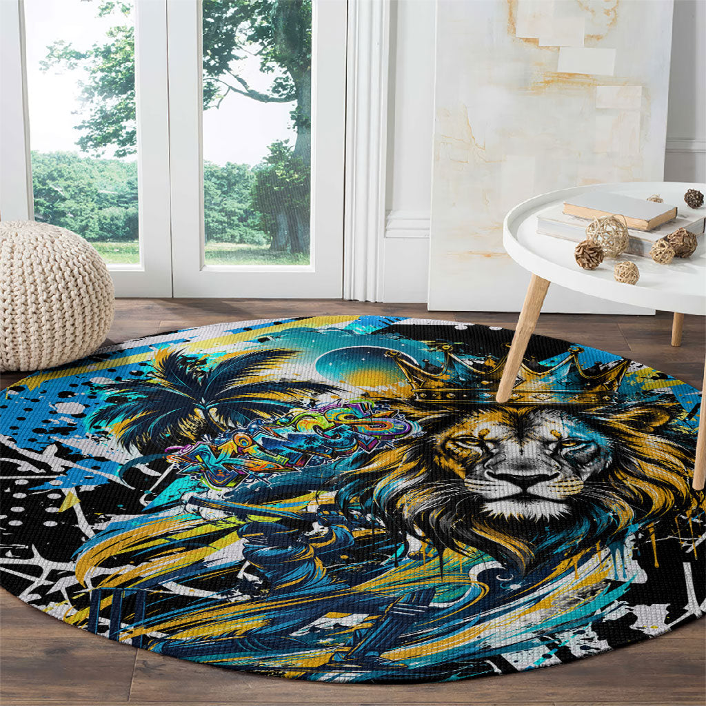 Saint Lucia Kings Cricket Round Carpet Born To Lead Caribbean Cricket Graffiti Splash Art