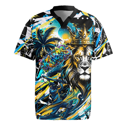 Saint Lucia Kings Cricket Rugby Jersey Born To Lead Caribbean Cricket Graffiti Splash Art