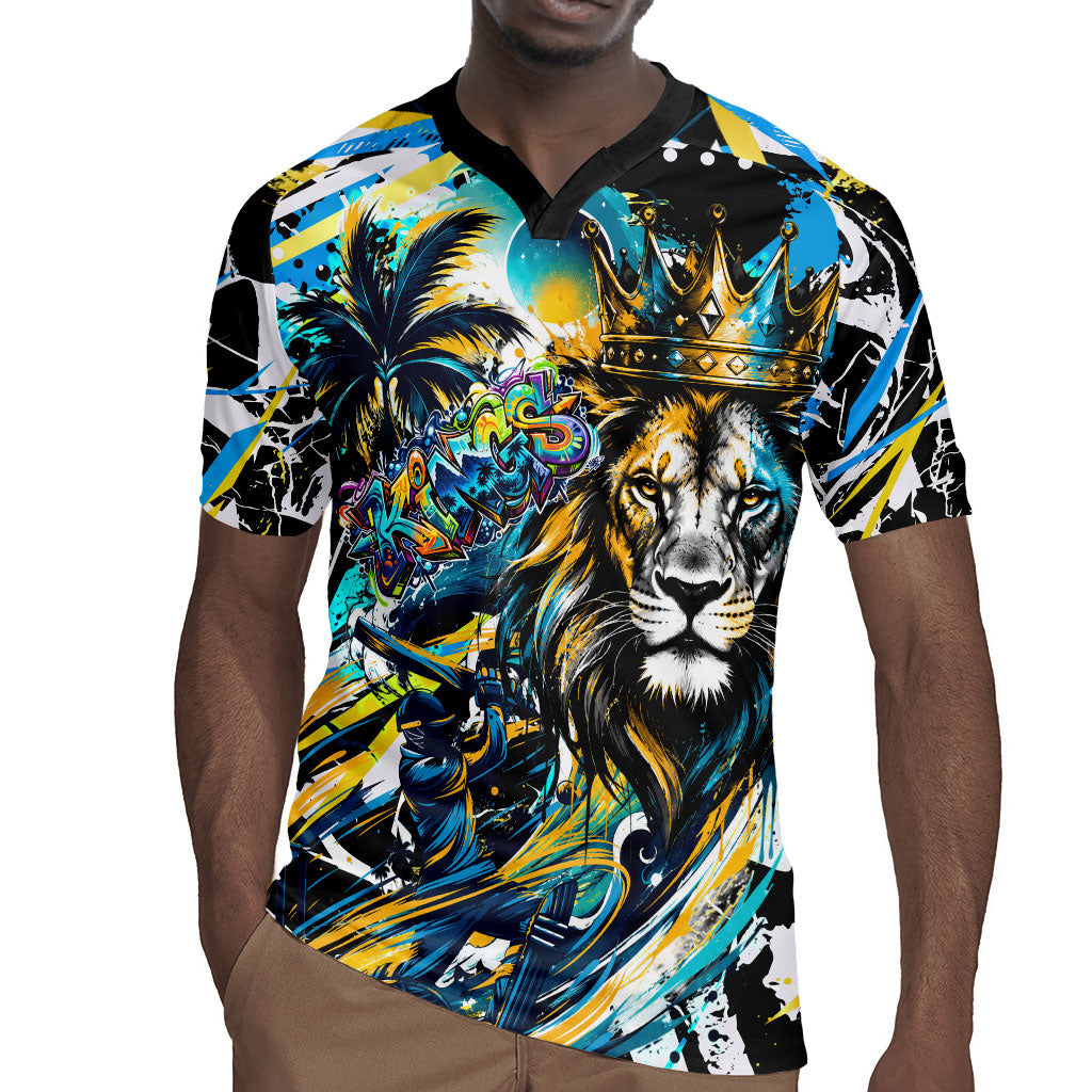 Saint Lucia Kings Cricket Rugby Jersey Born To Lead Caribbean Cricket Graffiti Splash Art