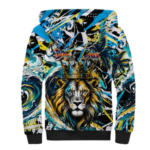 Saint Lucia Kings Cricket Sherpa Hoodie Born To Lead Caribbean Cricket Graffiti Splash Art