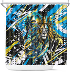 Saint Lucia Kings Cricket Shower Curtain Born To Lead Caribbean Cricket Graffiti Splash Art