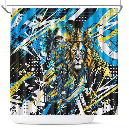 Saint Lucia Kings Cricket Shower Curtain Born To Lead Caribbean Cricket Graffiti Splash Art