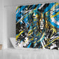 Saint Lucia Kings Cricket Shower Curtain Born To Lead Caribbean Cricket Graffiti Splash Art