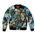 Saint Lucia Kings Cricket Sleeve Zip Bomber Jacket Born To Lead Caribbean Cricket Graffiti Splash Art