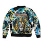 Saint Lucia Kings Cricket Sleeve Zip Bomber Jacket Born To Lead Caribbean Cricket Graffiti Splash Art