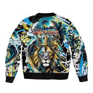 Saint Lucia Kings Cricket Sleeve Zip Bomber Jacket Born To Lead Caribbean Cricket Graffiti Splash Art
