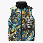 Saint Lucia Kings Cricket Sleeveless Puffer Jacket Born To Lead Caribbean Cricket Graffiti Splash Art