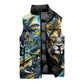 Saint Lucia Kings Cricket Sleeveless Puffer Jacket Born To Lead Caribbean Cricket Graffiti Splash Art
