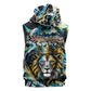 Saint Lucia Kings Cricket Sleeveless Zip Hoodie Born To Lead Caribbean Cricket Graffiti Splash Art