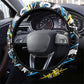 Saint Lucia Kings Cricket Steering Wheel Cover Born To Lead Caribbean Cricket Graffiti Splash Art
