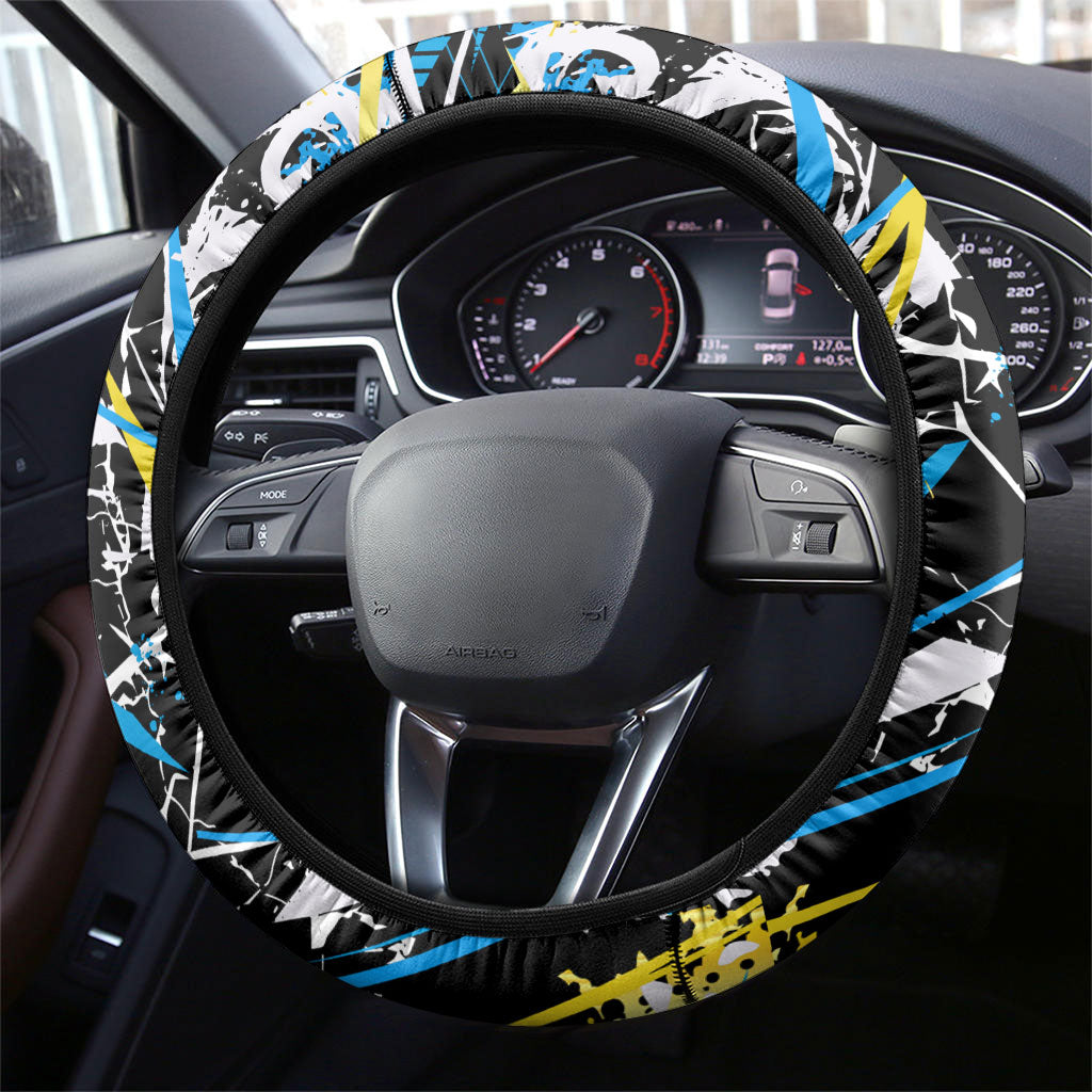 Saint Lucia Kings Cricket Steering Wheel Cover Born To Lead Caribbean Cricket Graffiti Splash Art