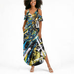 Saint Lucia Kings Cricket Summer Maxi Dress Born To Lead Caribbean Cricket Graffiti Splash Art