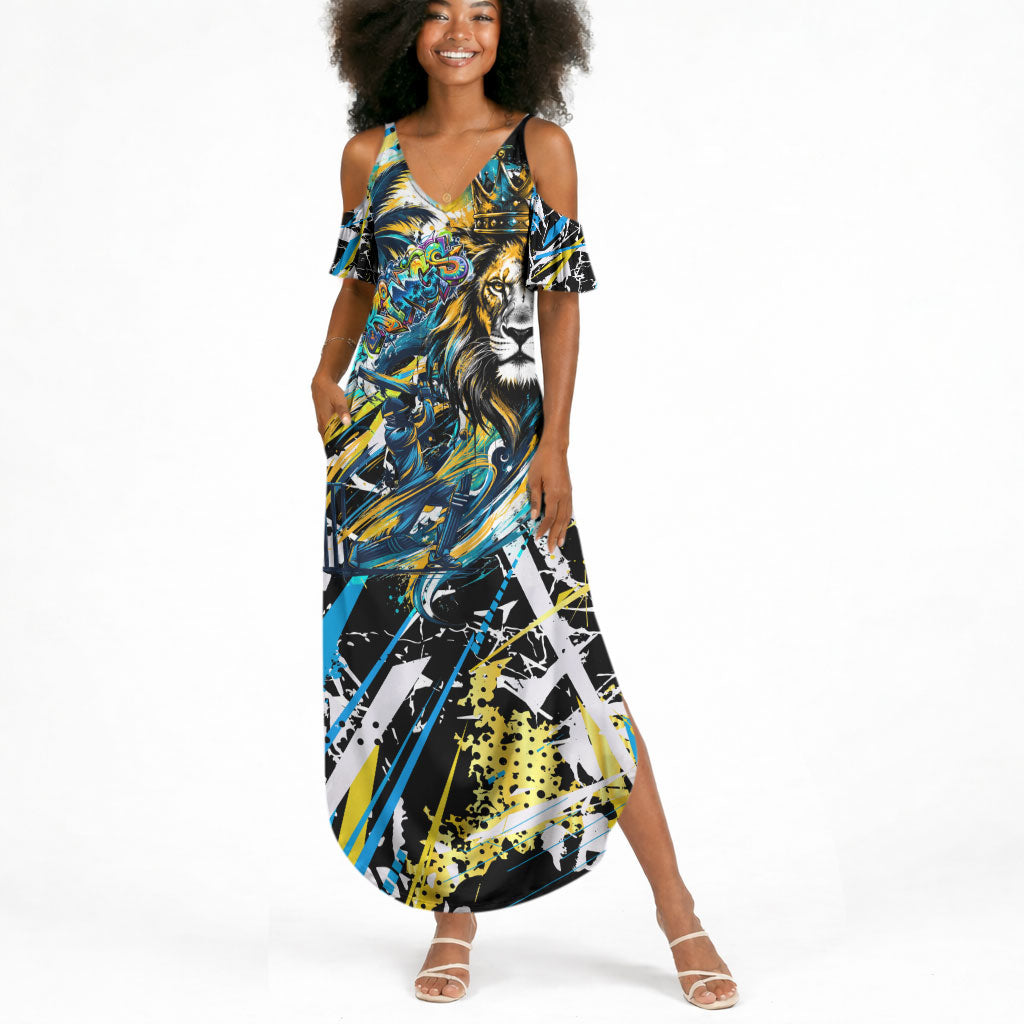 Saint Lucia Kings Cricket Summer Maxi Dress Born To Lead Caribbean Cricket Graffiti Splash Art