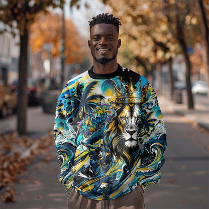 Saint Lucia Kings Cricket Sweatshirt Born To Lead Caribbean Cricket Graffiti Splash Art