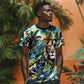 Saint Lucia Kings Cricket T shirt Born To Lead Caribbean Cricket Graffiti Splash Art