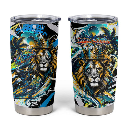 Saint Lucia Kings Cricket Tumbler Cup Born To Lead Caribbean Cricket Graffiti Splash Art