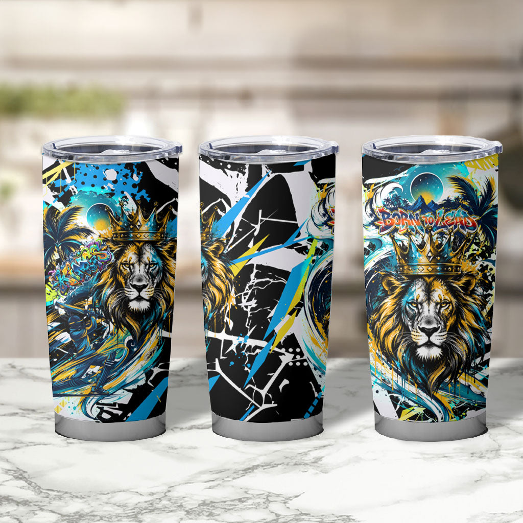 Saint Lucia Kings Cricket Tumbler Cup Born To Lead Caribbean Cricket Graffiti Splash Art
