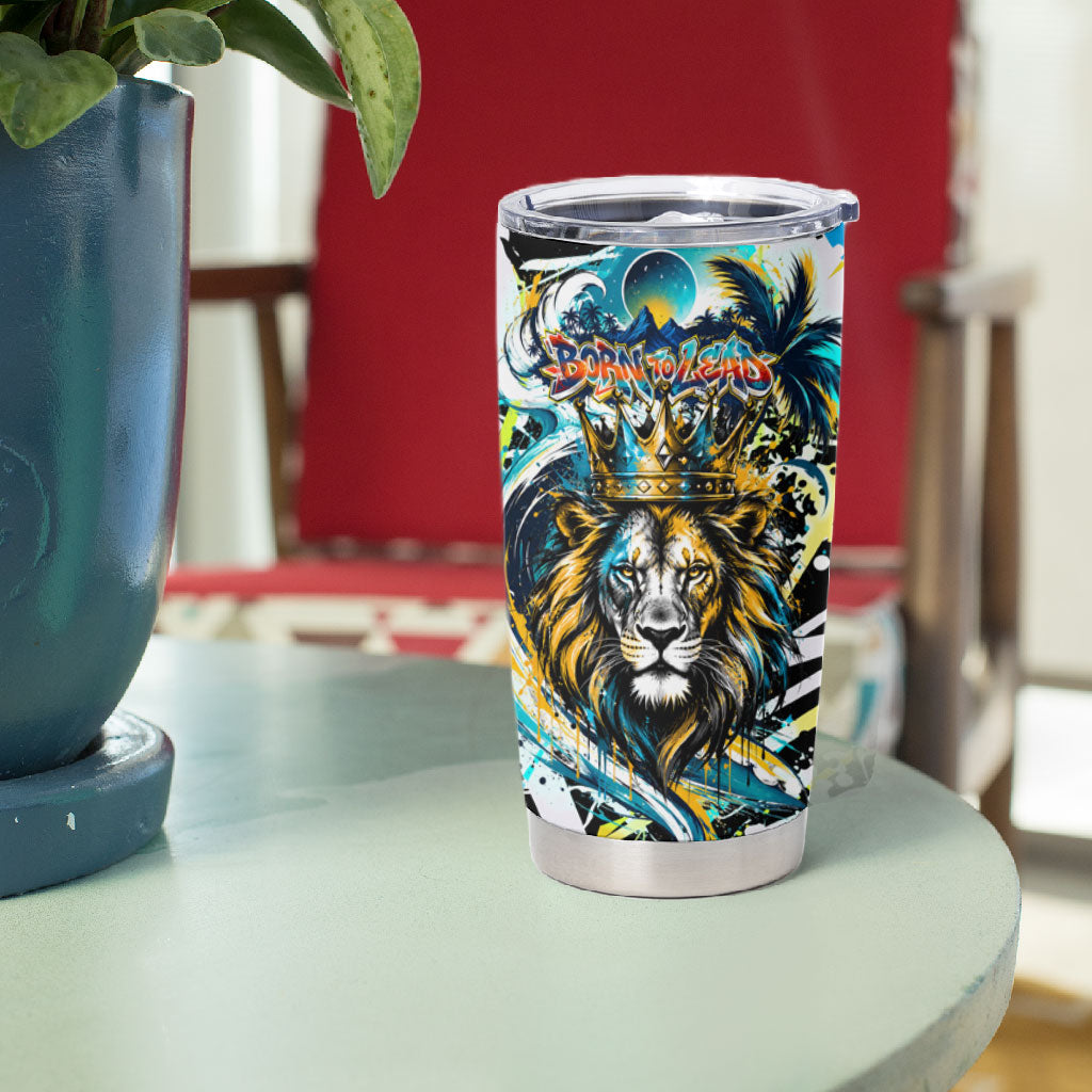 Saint Lucia Kings Cricket Tumbler Cup Born To Lead Caribbean Cricket Graffiti Splash Art